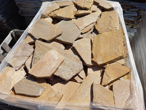 Плитняк златолит жёлтый золотистый для отмостки купить в Ивановской области